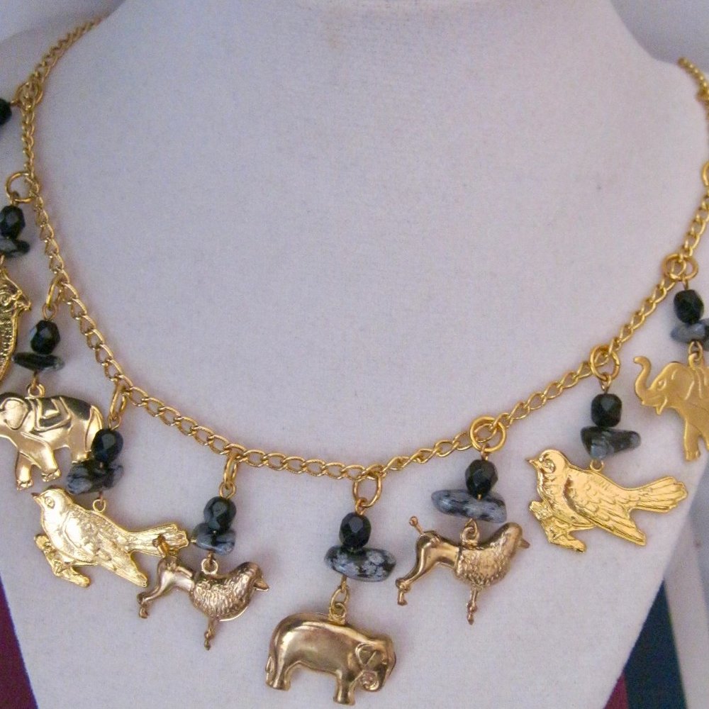 T. BURKE DESIGNS "ONE OF A  KIND ANIMALS NECKLACE"MADE IN USA!